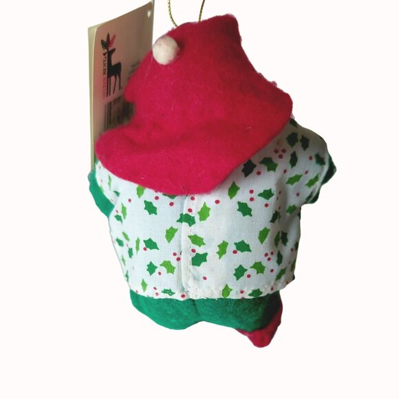 Vintage 1992 Santas Best Stubby Super Artist SantakinsPoseable Christmas Ornamen - Picture 3 of 6